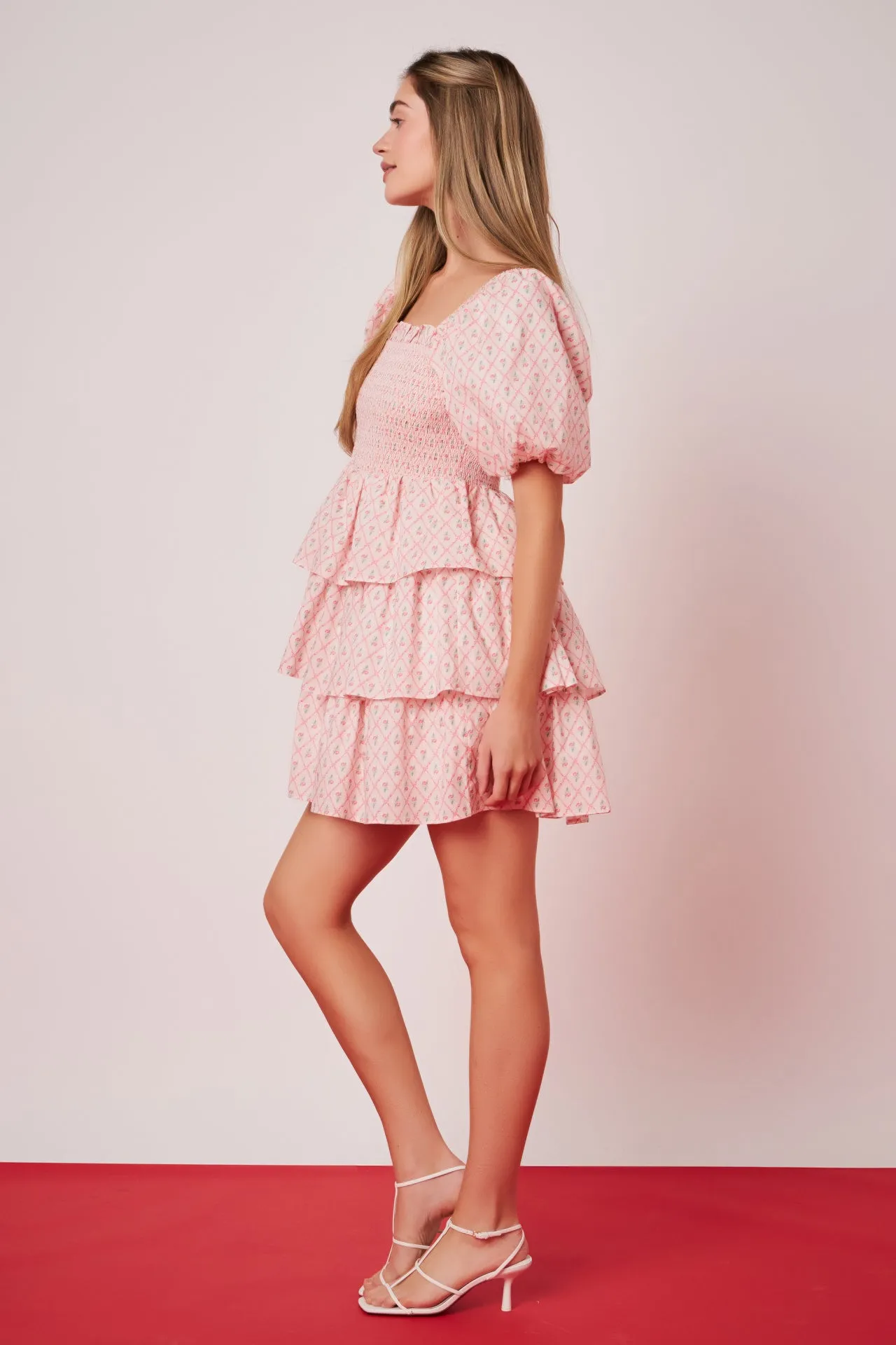 Floral Smocked Tiered Mini Dress