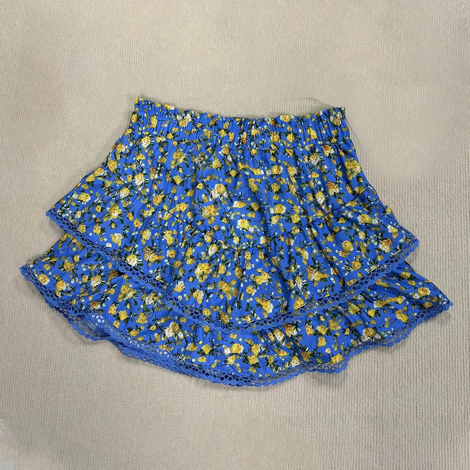 Flowy Shorts for Women Casual Boho Floral Skort Ruffle Mini Skirts Running Tennis Butterfly Shorts 2025 Trendy Outfit