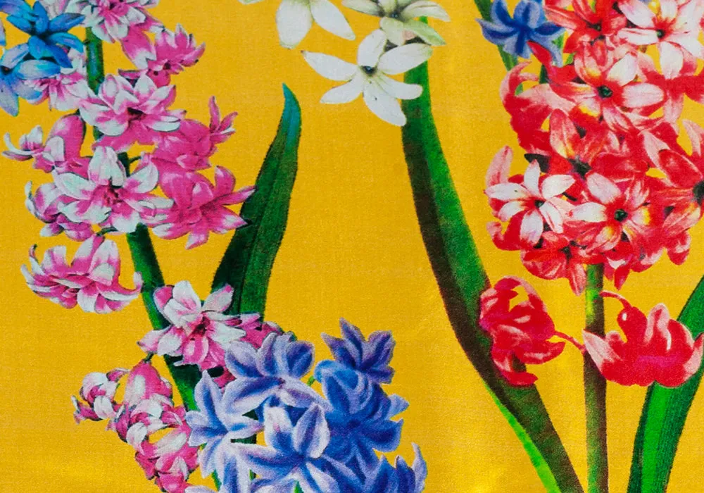 Fragrant Hyacinths on Gold Silk Twill (Made in Italy)