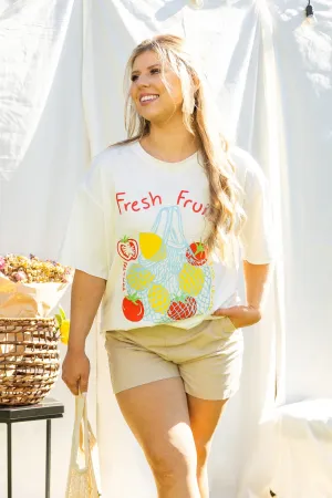 Fresh Fruit On White Relaxed Fit Tee