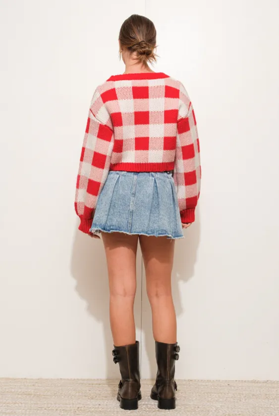 Gingham Glam Cardigan