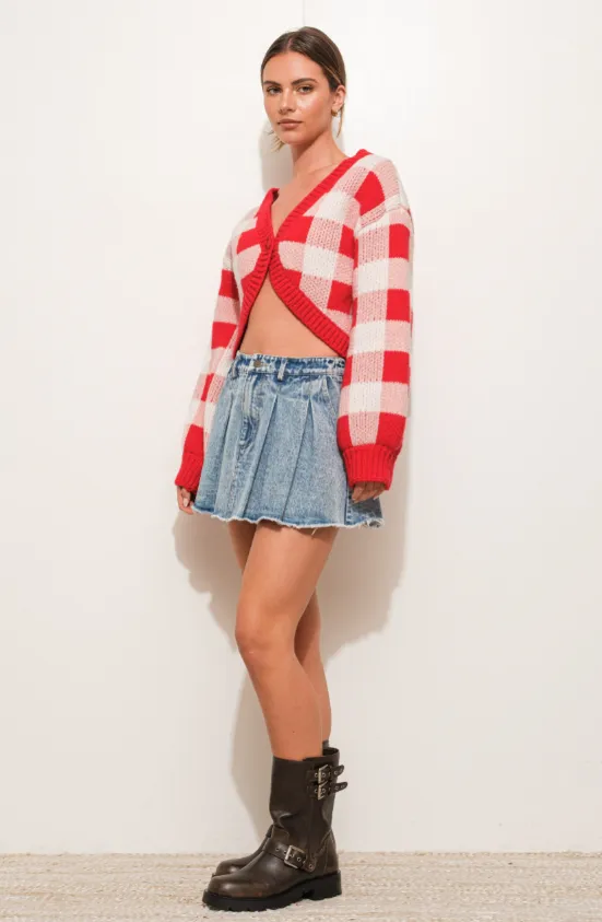 Gingham Glam Cardigan