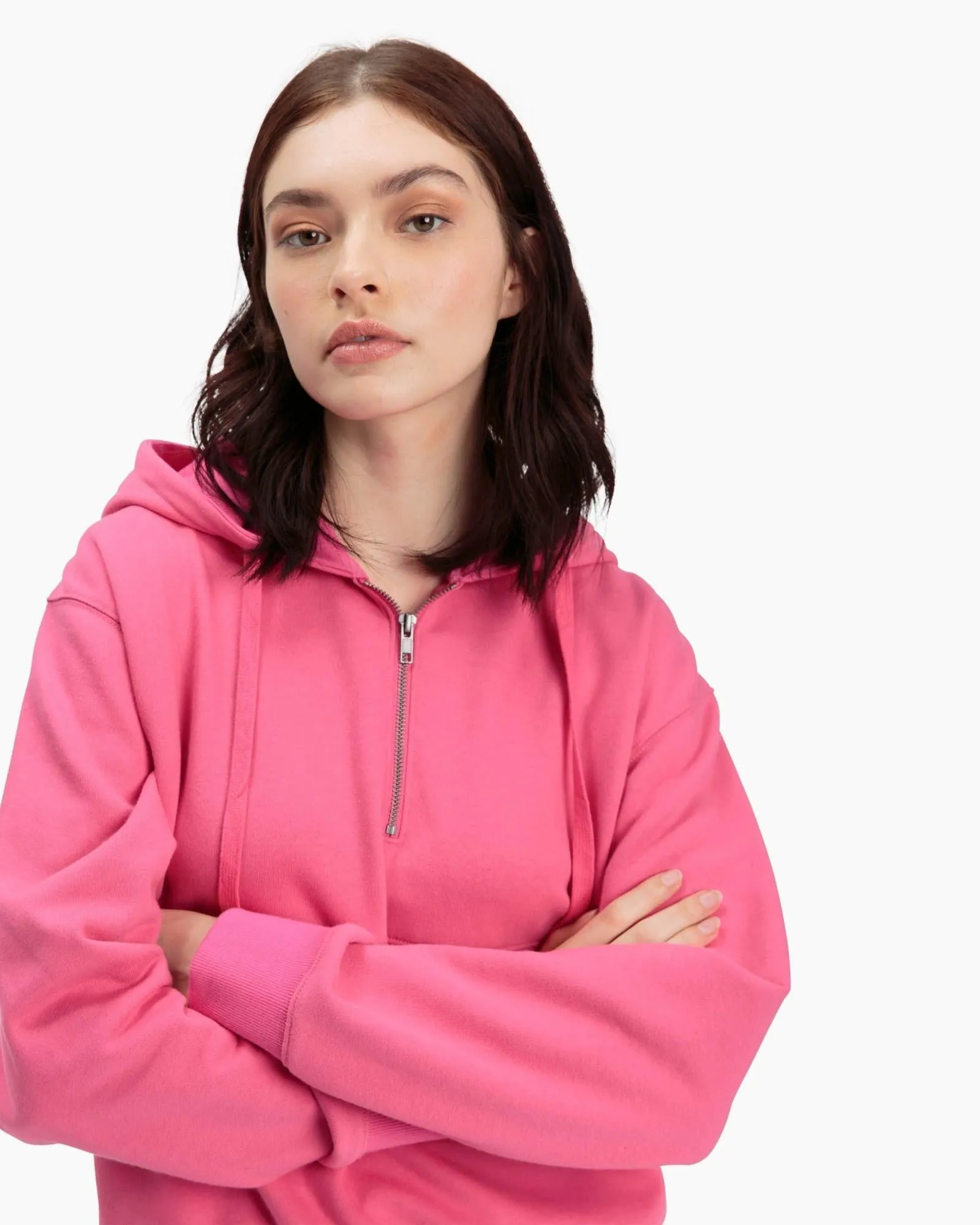 Half-Zip Fleece Hoodie (Berry)