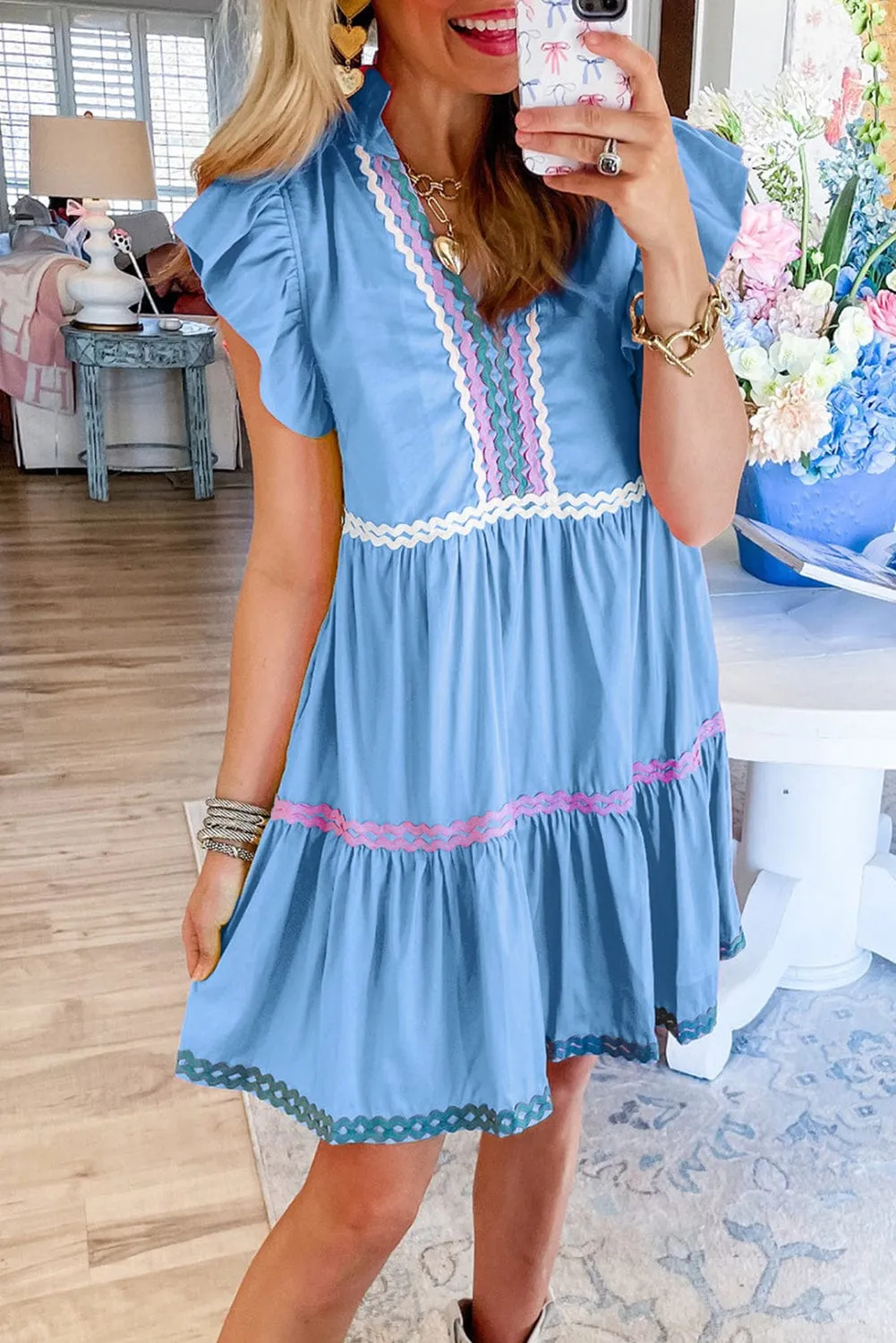 Haze Flutter Sleeve Tiered Dress | DROPSHIP