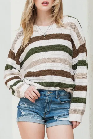Hollowed Lightweight Drop Shoulder Knit Sweater