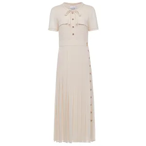 Ivory Pleated Midi Dress