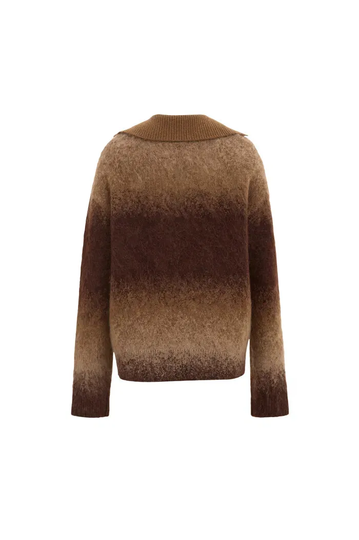 Ivy Collared Sweater in Kid Mohair Wool Knit