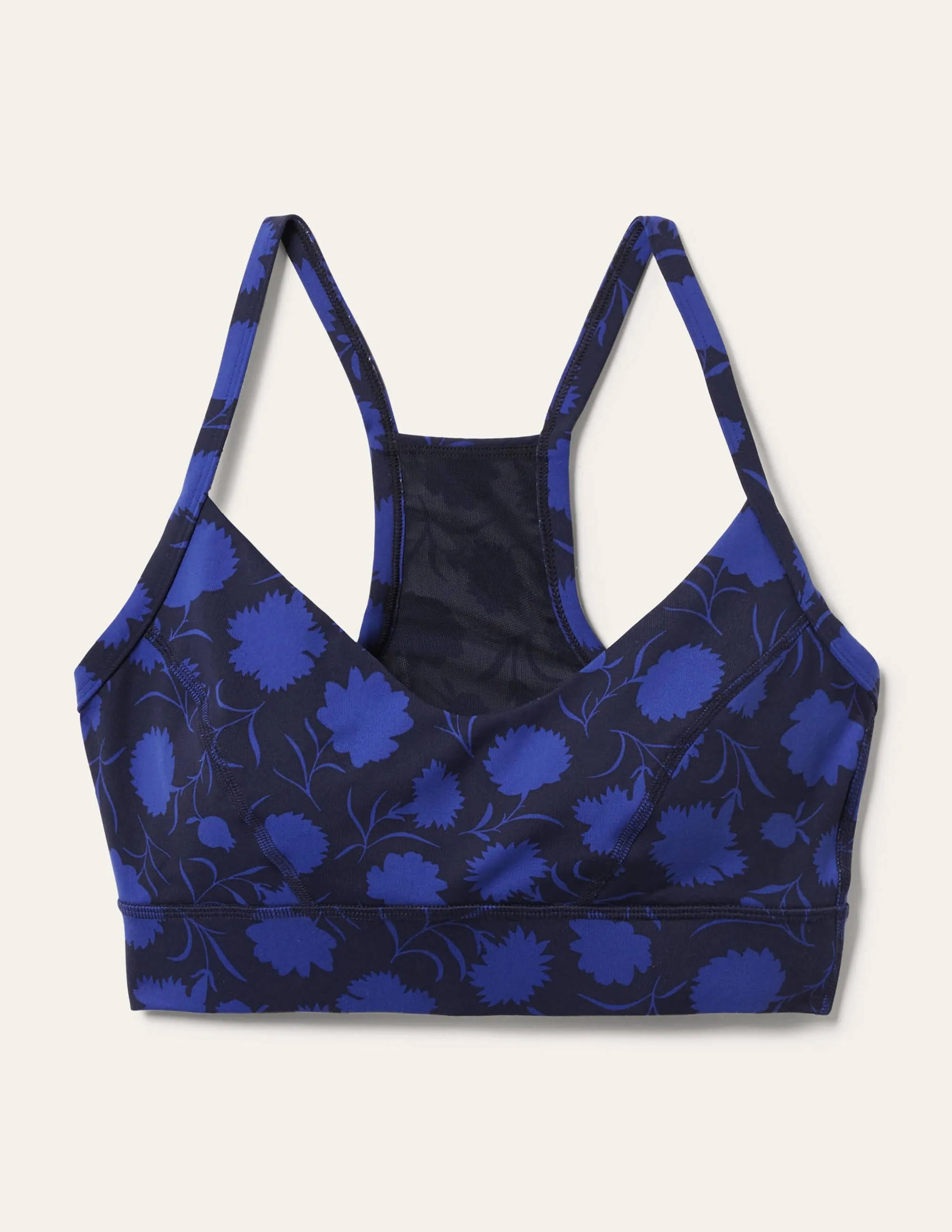 Jessica Active Bra-Navy Persian Blue, Leafy Bud