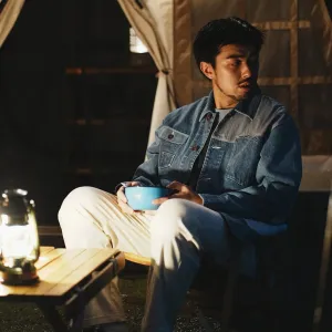 (JK325) Denim Patchwork Jacket