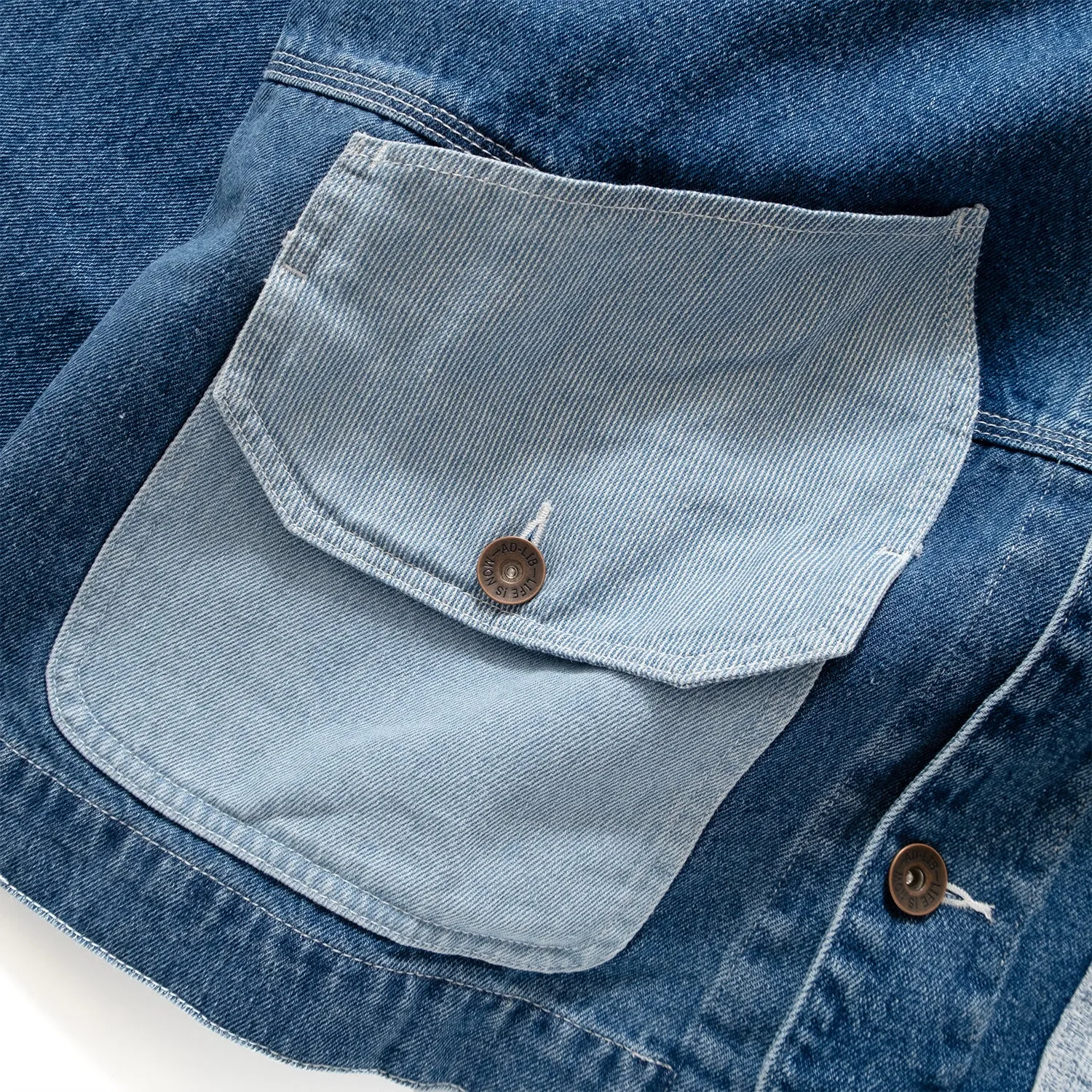 (JK325) Denim Patchwork Jacket