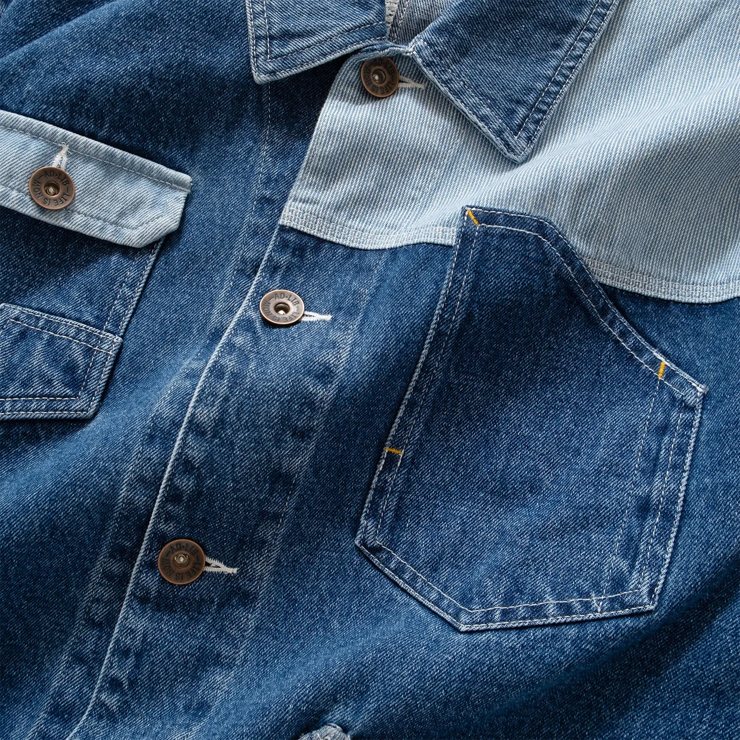 (JK325) Denim Patchwork Jacket