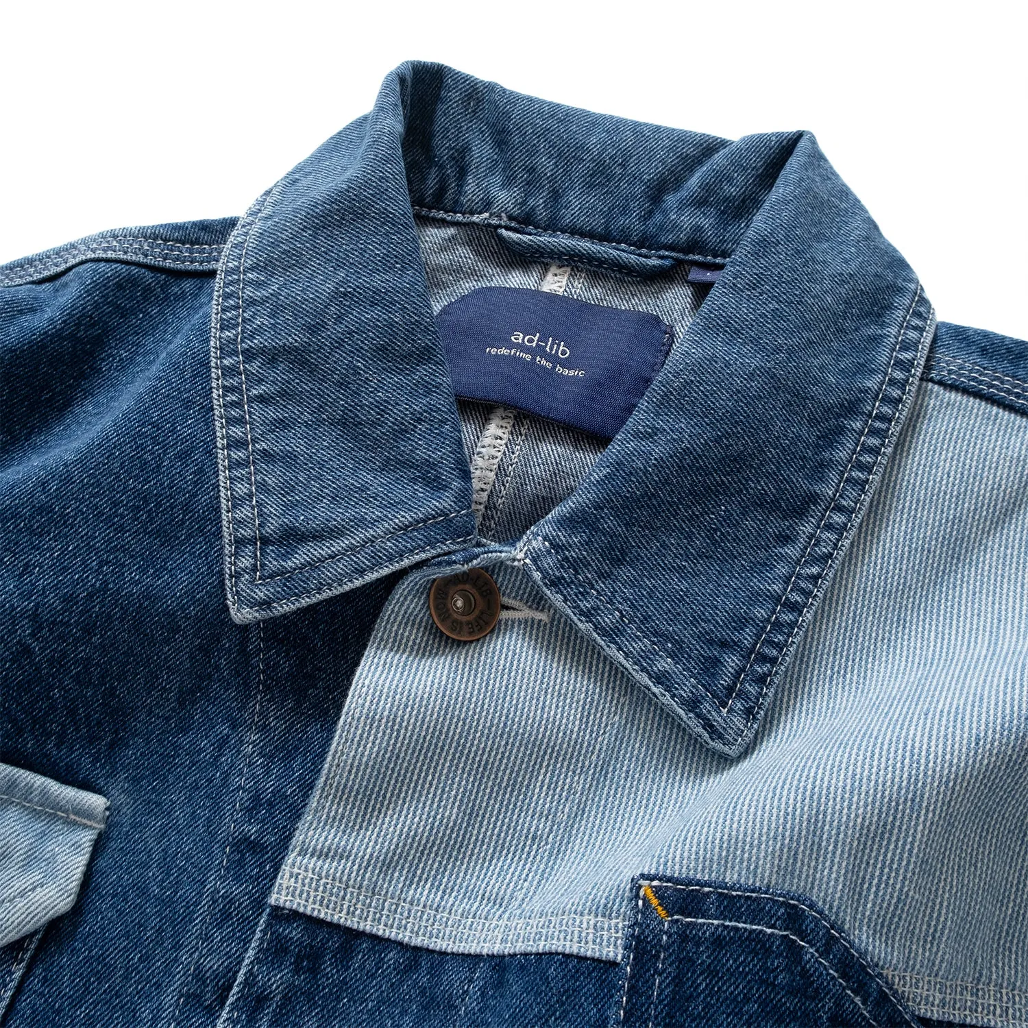 (JK325) Denim Patchwork Jacket