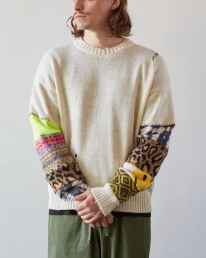 Kapital 5G Cotton Knit Hippie Sleeve Sweater, Ecru