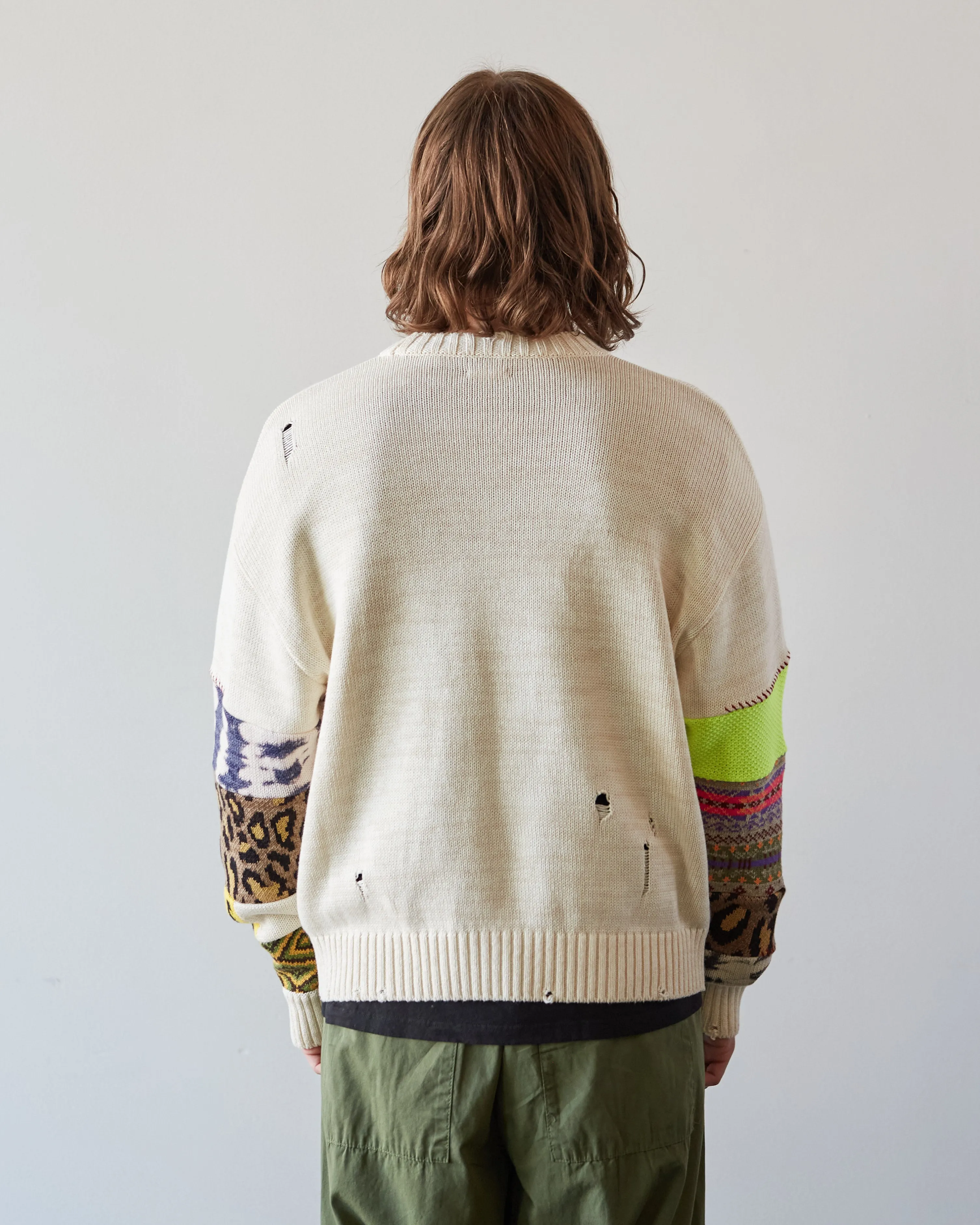 Kapital 5G Cotton Knit Hippie Sleeve Sweater, Ecru