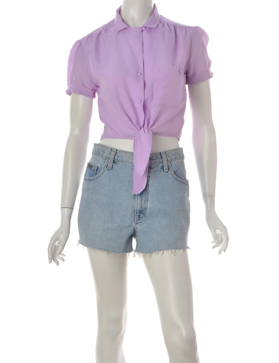Label Lilac Tie Front Blouse