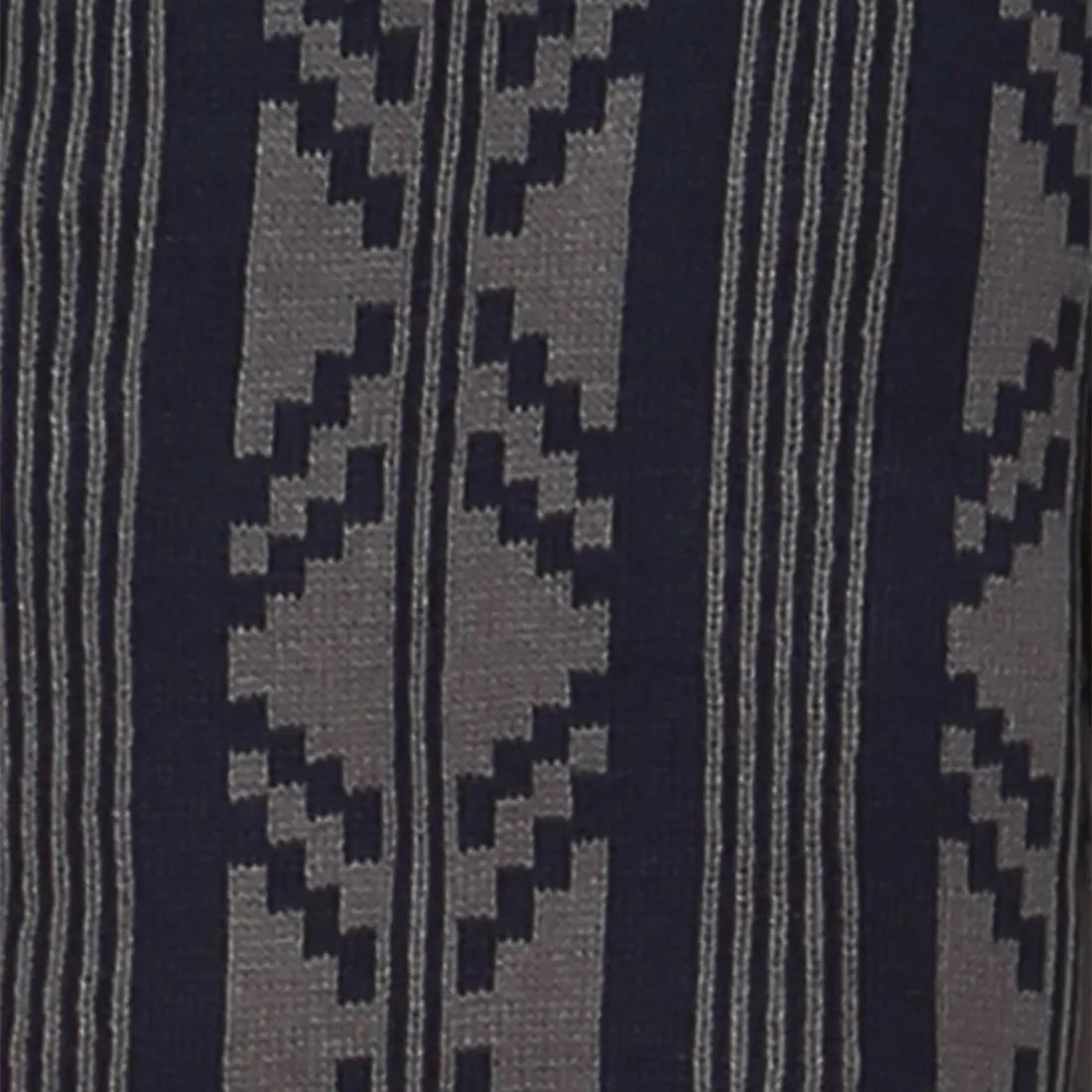 Long Trench Cardigan Tribal Sweater Geometric Navy Blue