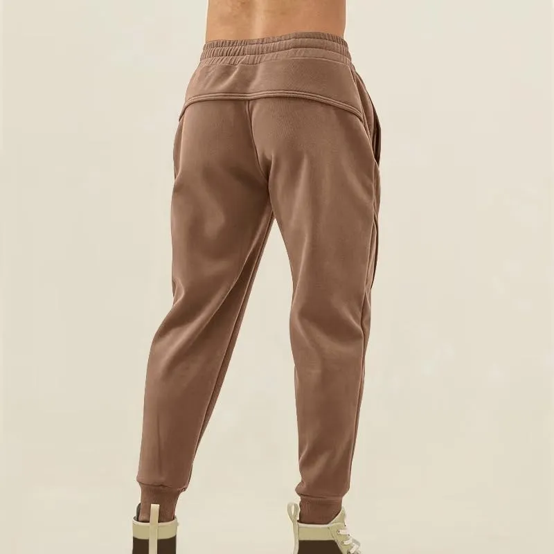 Mens Sweatpants Jogger Drawstring Elastic Waist Casual Slim Fit Solid Comfy Track Trunks Outdoor Gym Running Trousers