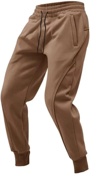 Mens Sweatpants Jogger Drawstring Elastic Waist Casual Slim Fit Solid Comfy Track Trunks Outdoor Gym Running Trousers