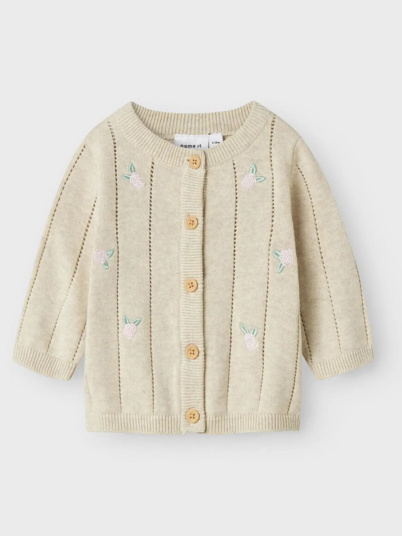 Name It Baby Girl Organic Cotton Rosebud Cardigan - 2 Colours