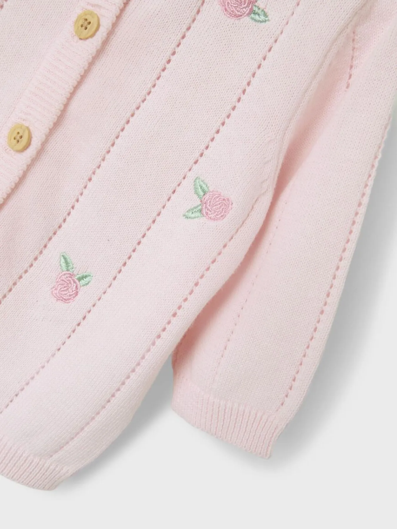 Name It Baby Girl Organic Cotton Rosebud Cardigan - 2 Colours