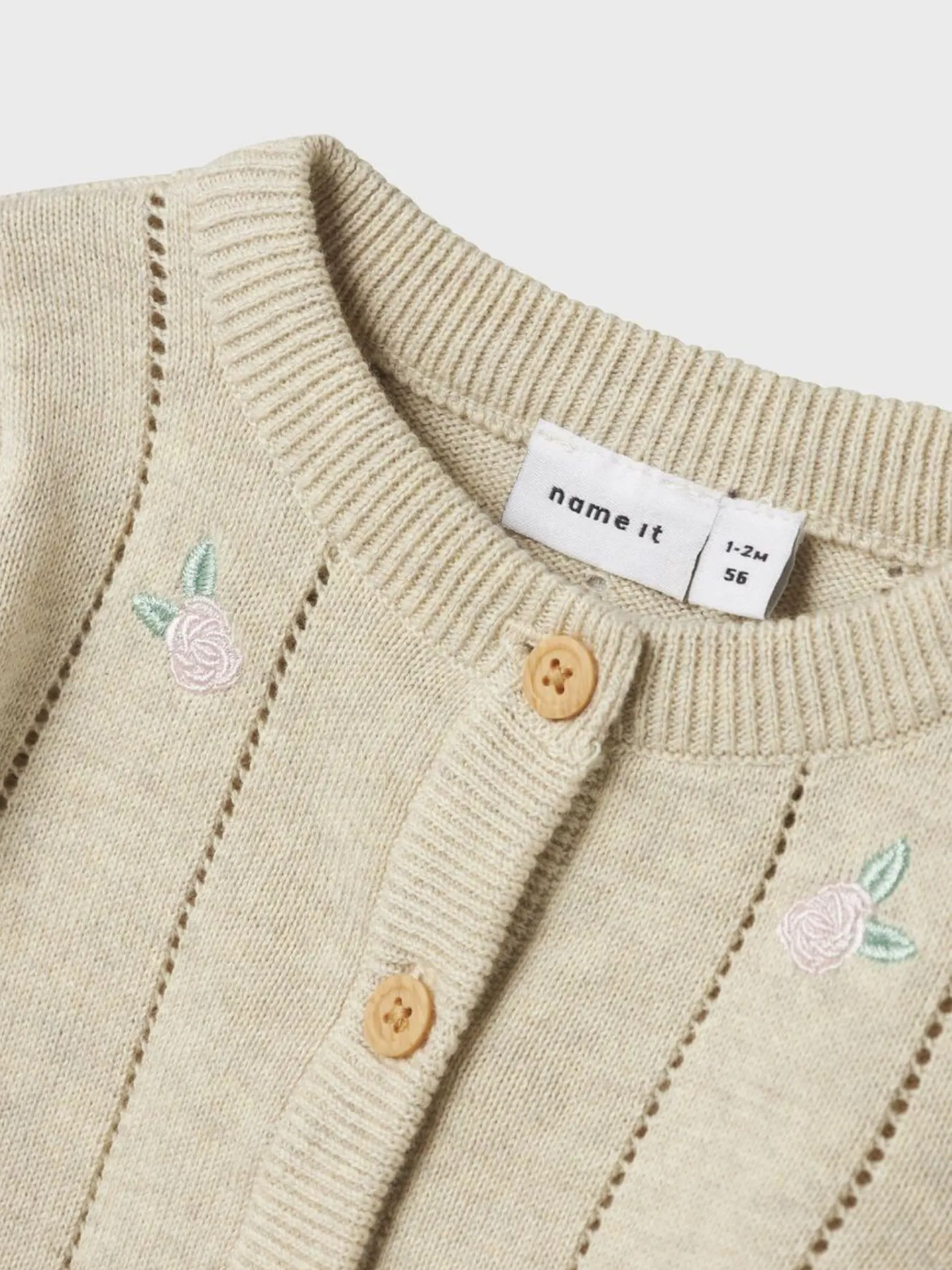 Name It Baby Girl Organic Cotton Rosebud Cardigan - 2 Colours