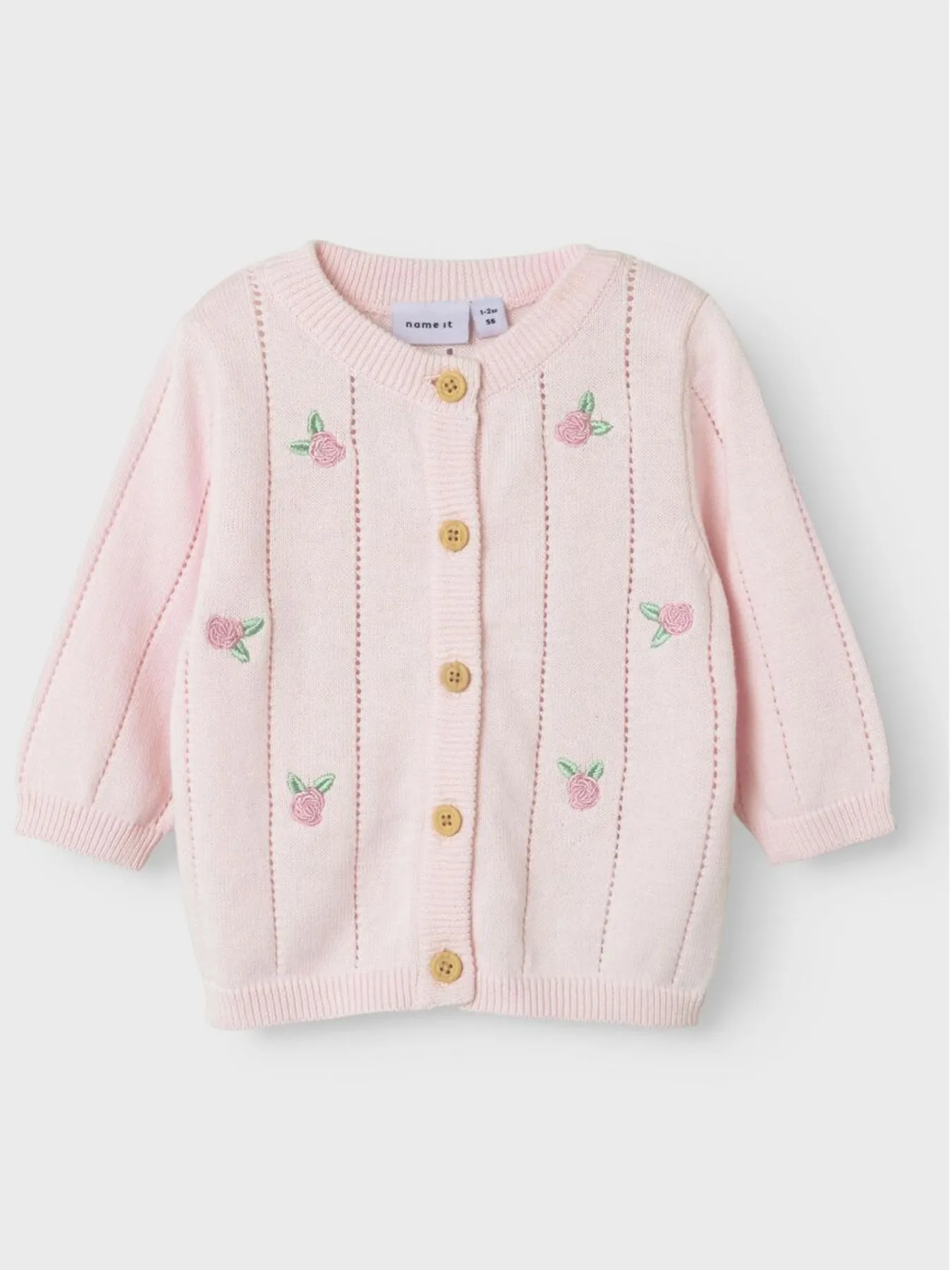 Name It Baby Girl Organic Cotton Rosebud Cardigan - 2 Colours
