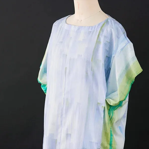 NANI IRO • Touch a Chord Cotton Silk Fabric • Lt Blue