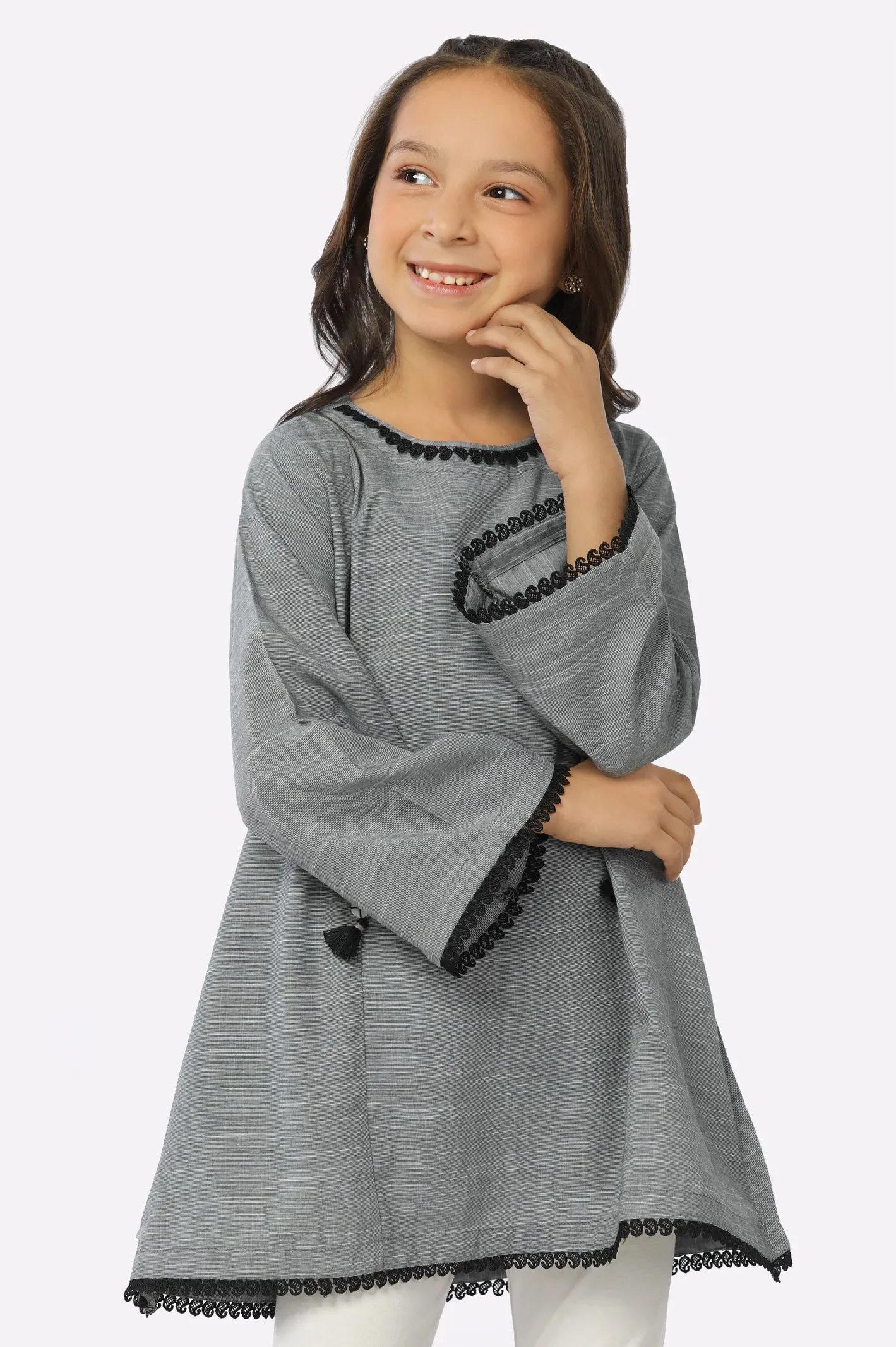 Navy Chambray Girls Kurti