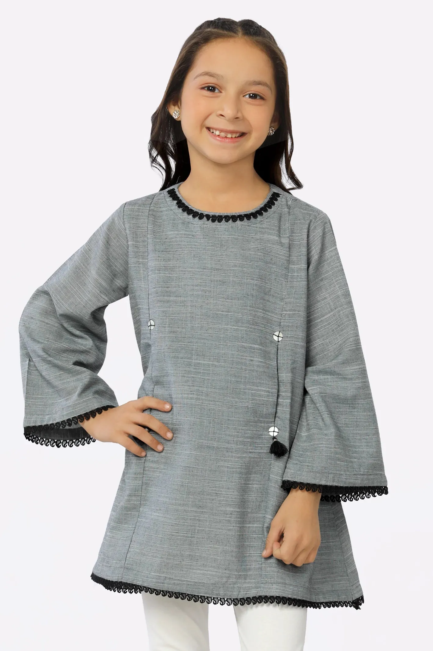 Navy Chambray Girls Kurti