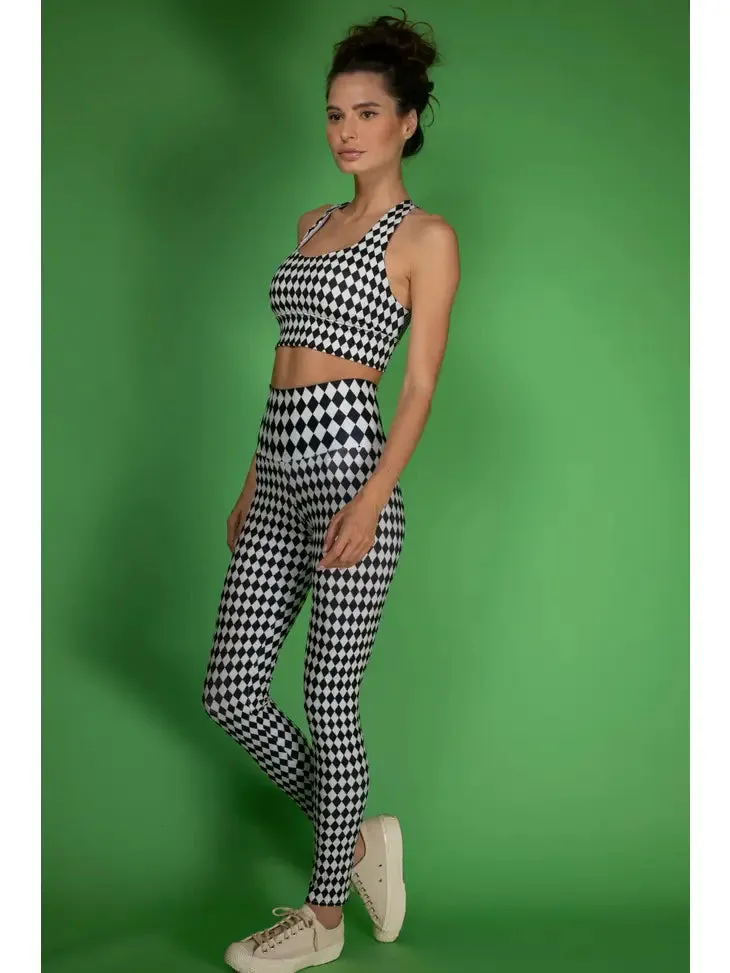 NUVULA QUEEN CHECKERED BLACK AND WHITE LEGGINGS