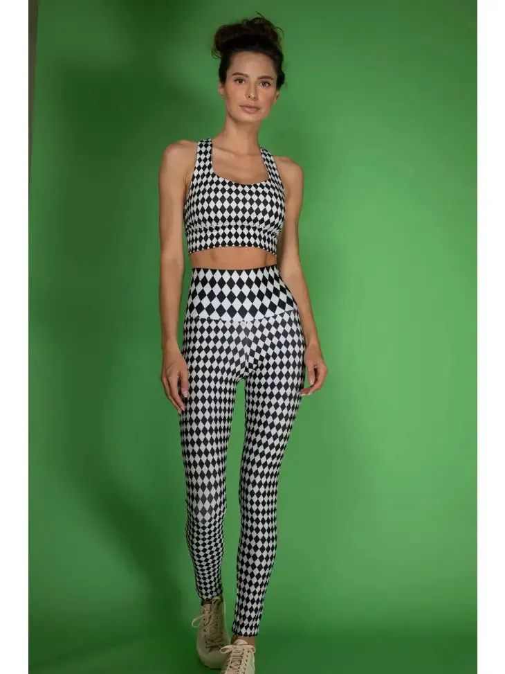 NUVULA QUEEN CHECKERED BLACK AND WHITE LEGGINGS