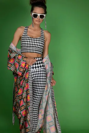 NUVULA QUEEN CHECKERED BLACK AND WHITE LEGGINGS