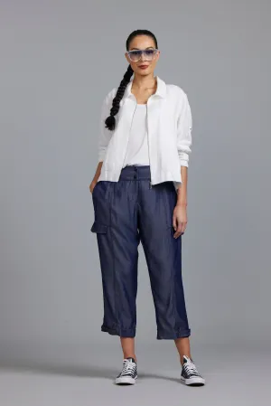 Paula Ryan Washer Linen Casual Pant - Navy