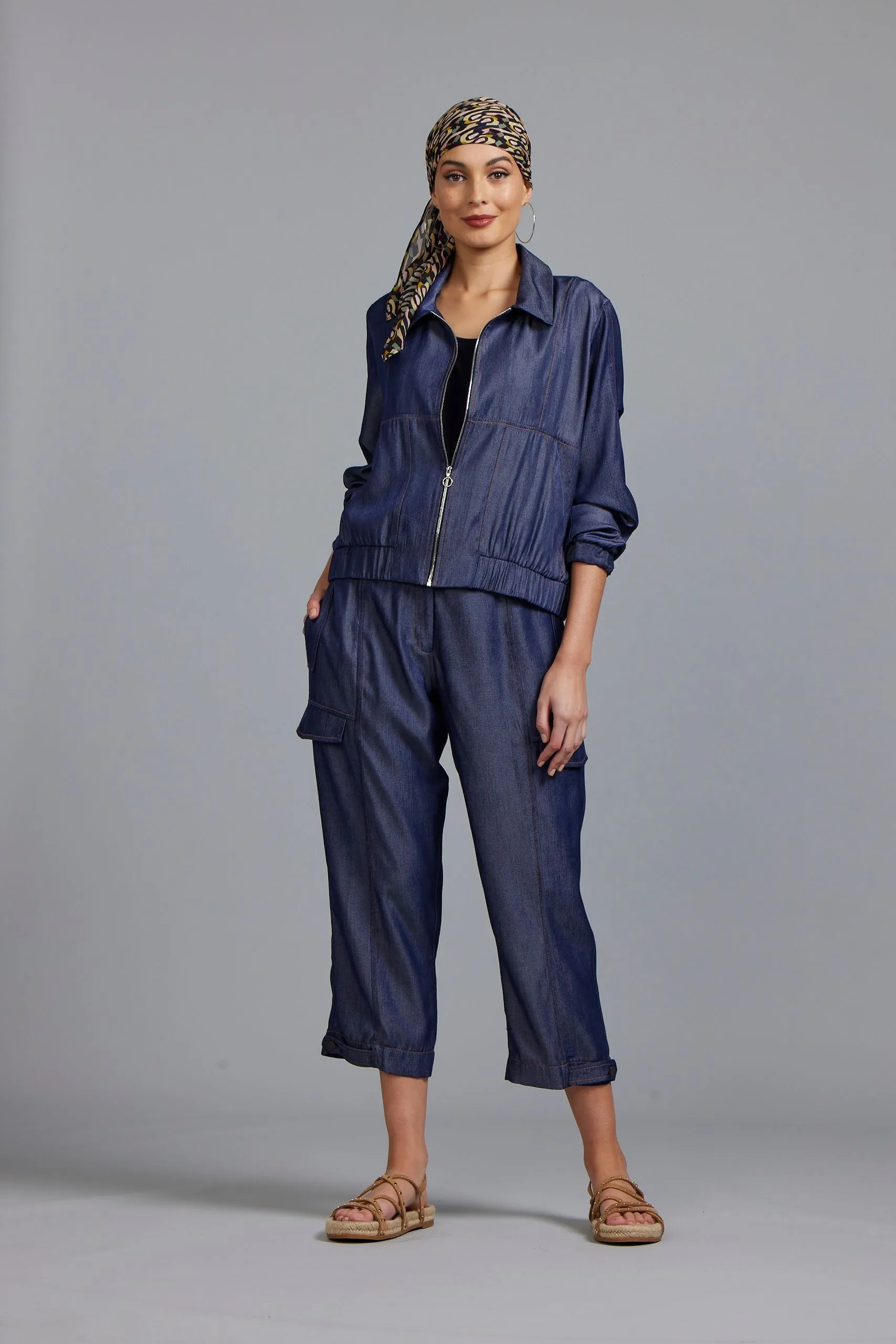 Paula Ryan Washer Linen Casual Pant - Navy