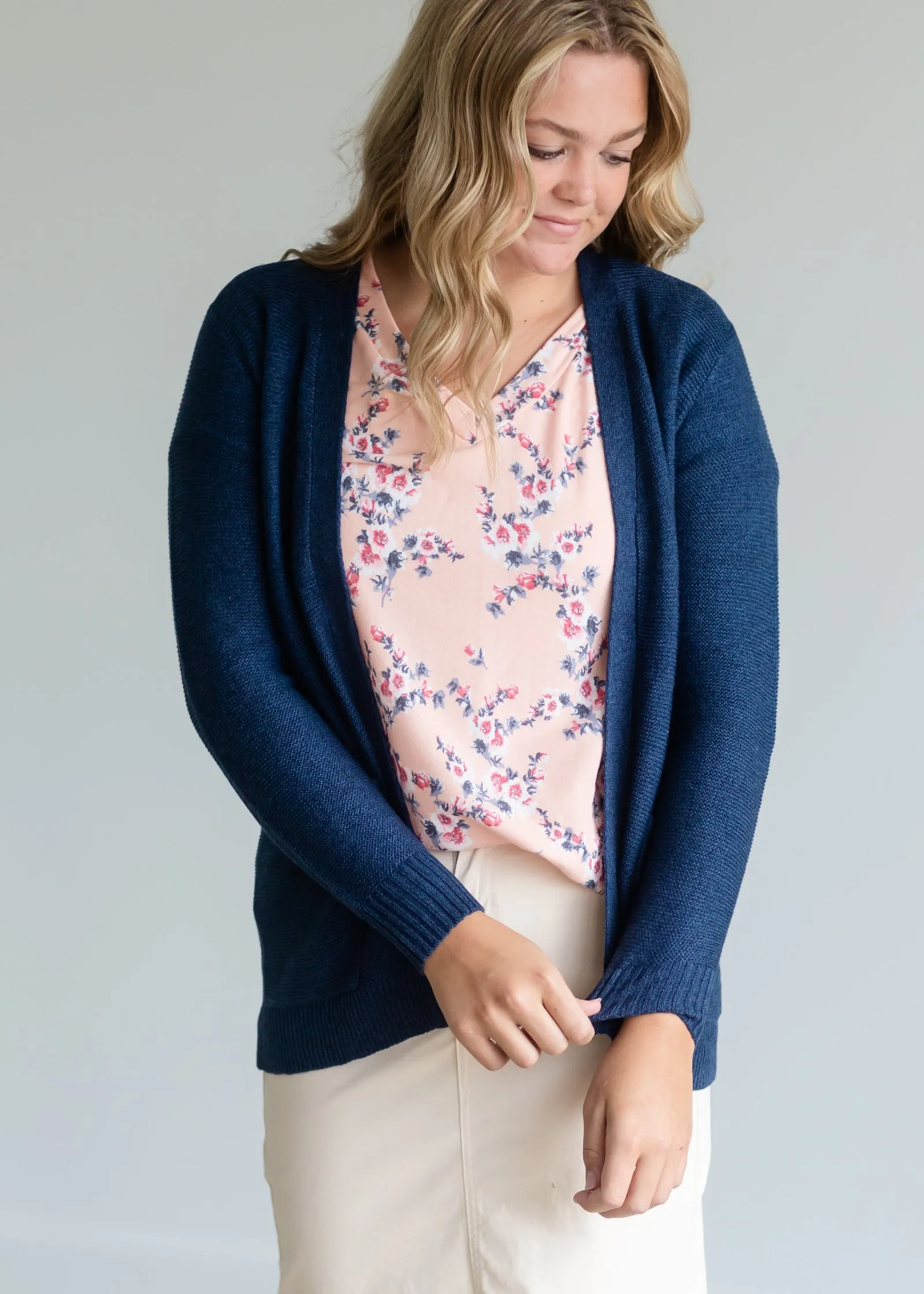 Peach Classic V-Neck Floral Tee - FINAL SALE