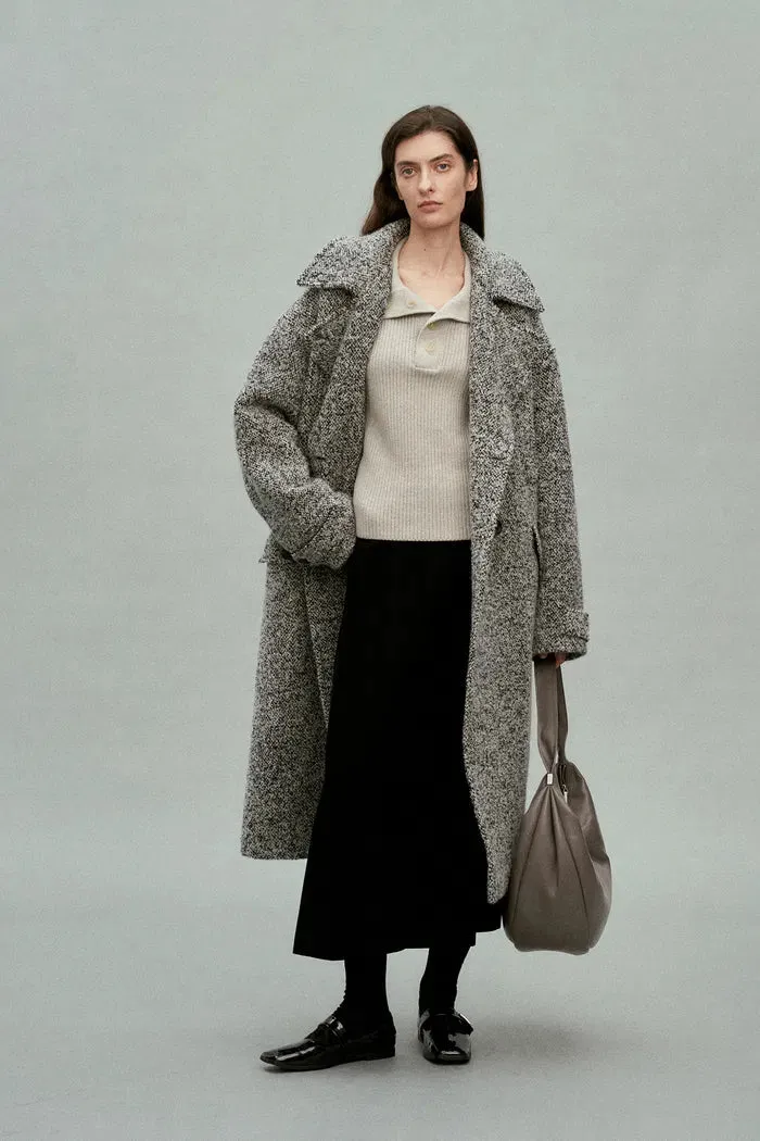 Perina Oversized Turtleneck Sweater in Wool-Cotton Blend Knit