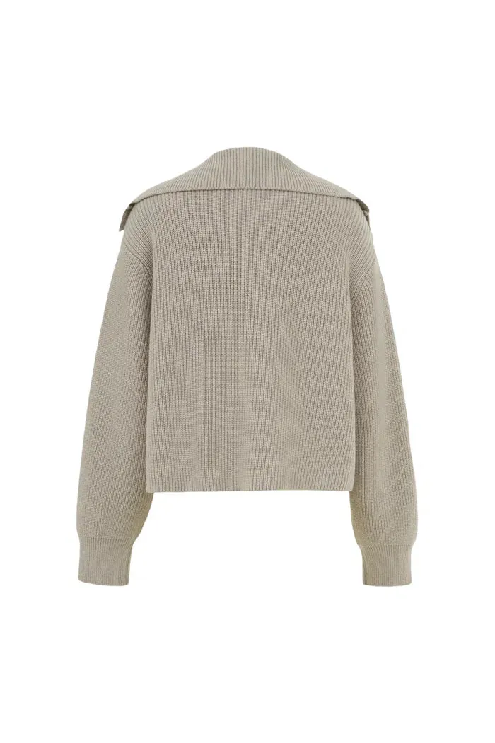 Perina Oversized Turtleneck Sweater in Wool-Cotton Blend Knit