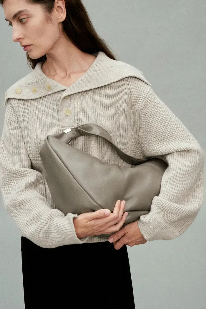 Perina Oversized Turtleneck Sweater in Wool-Cotton Blend Knit