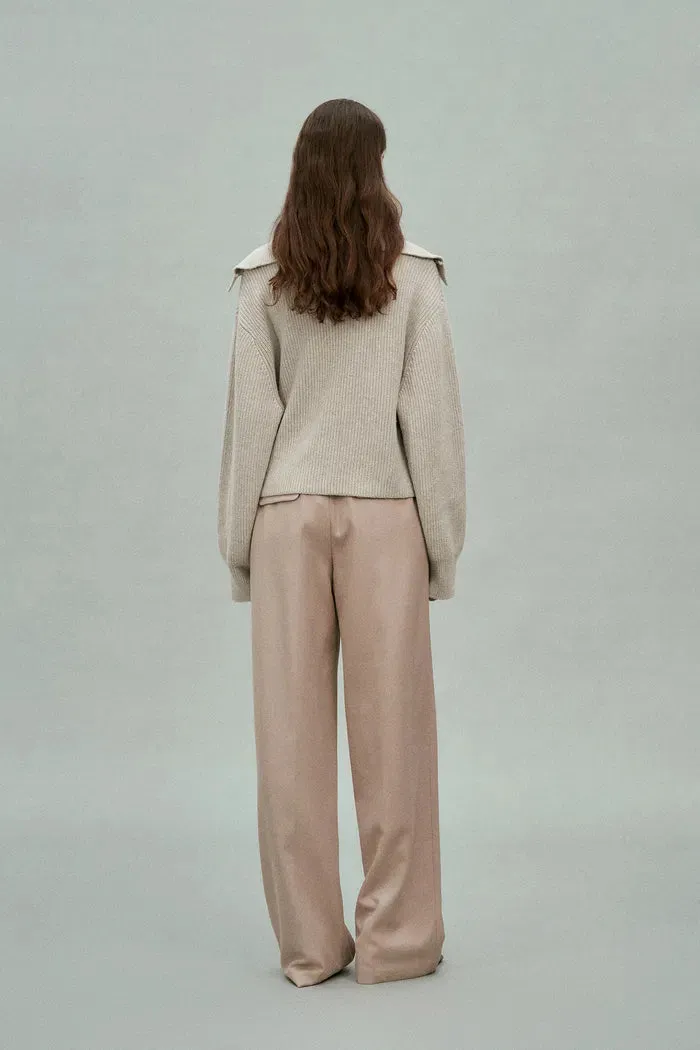 Perina Oversized Turtleneck Sweater in Wool-Cotton Blend Knit