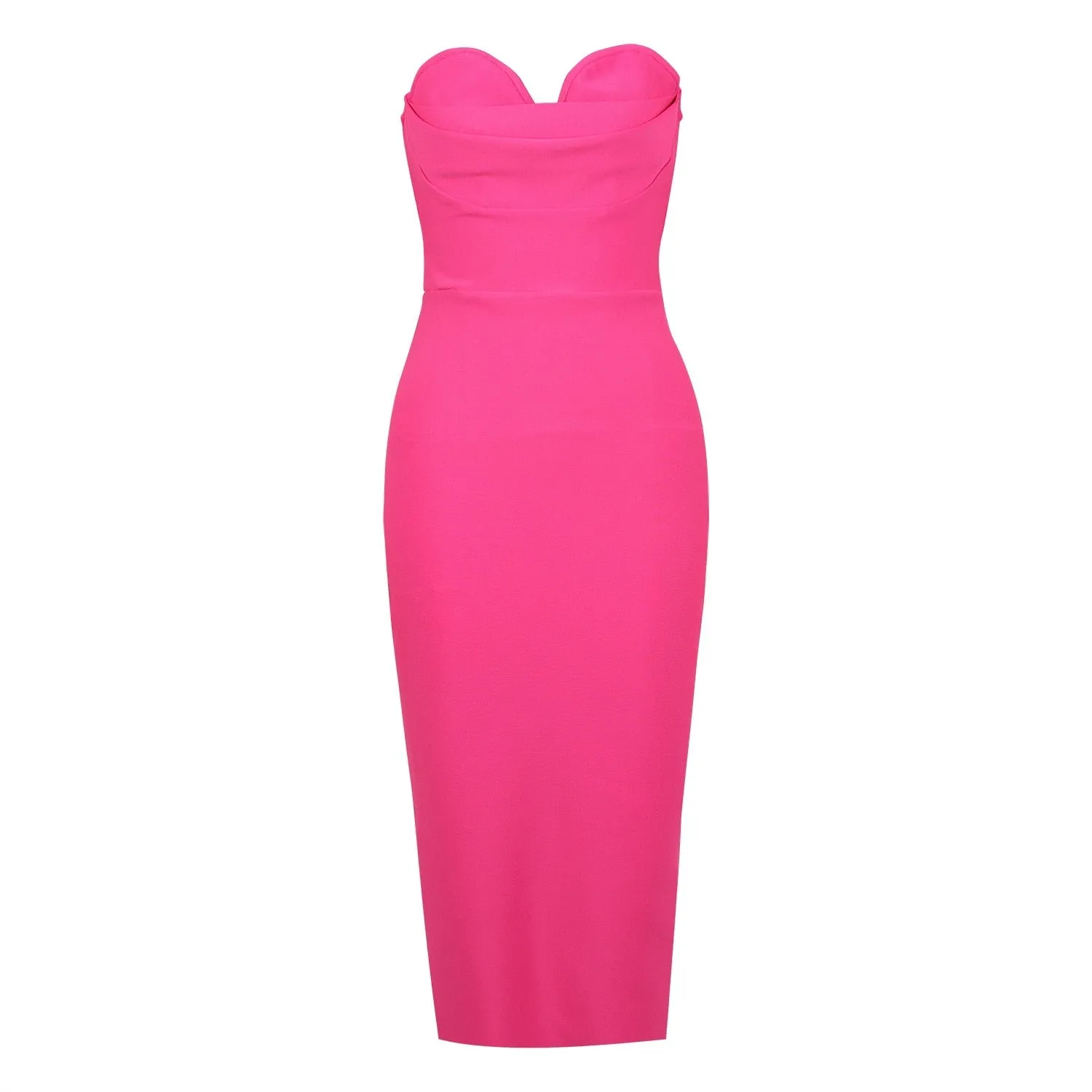 Pink Midi Dress with Open Shoulders