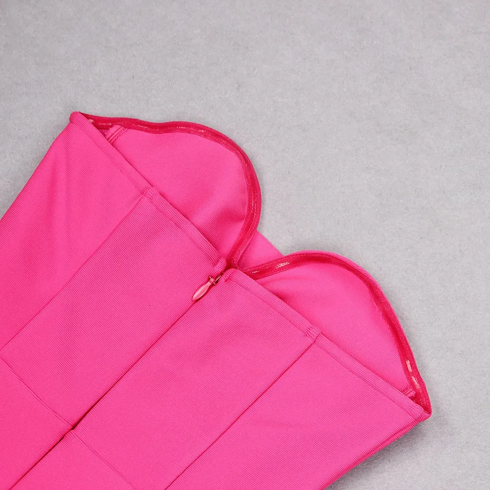 Pink Midi Dress with Open Shoulders