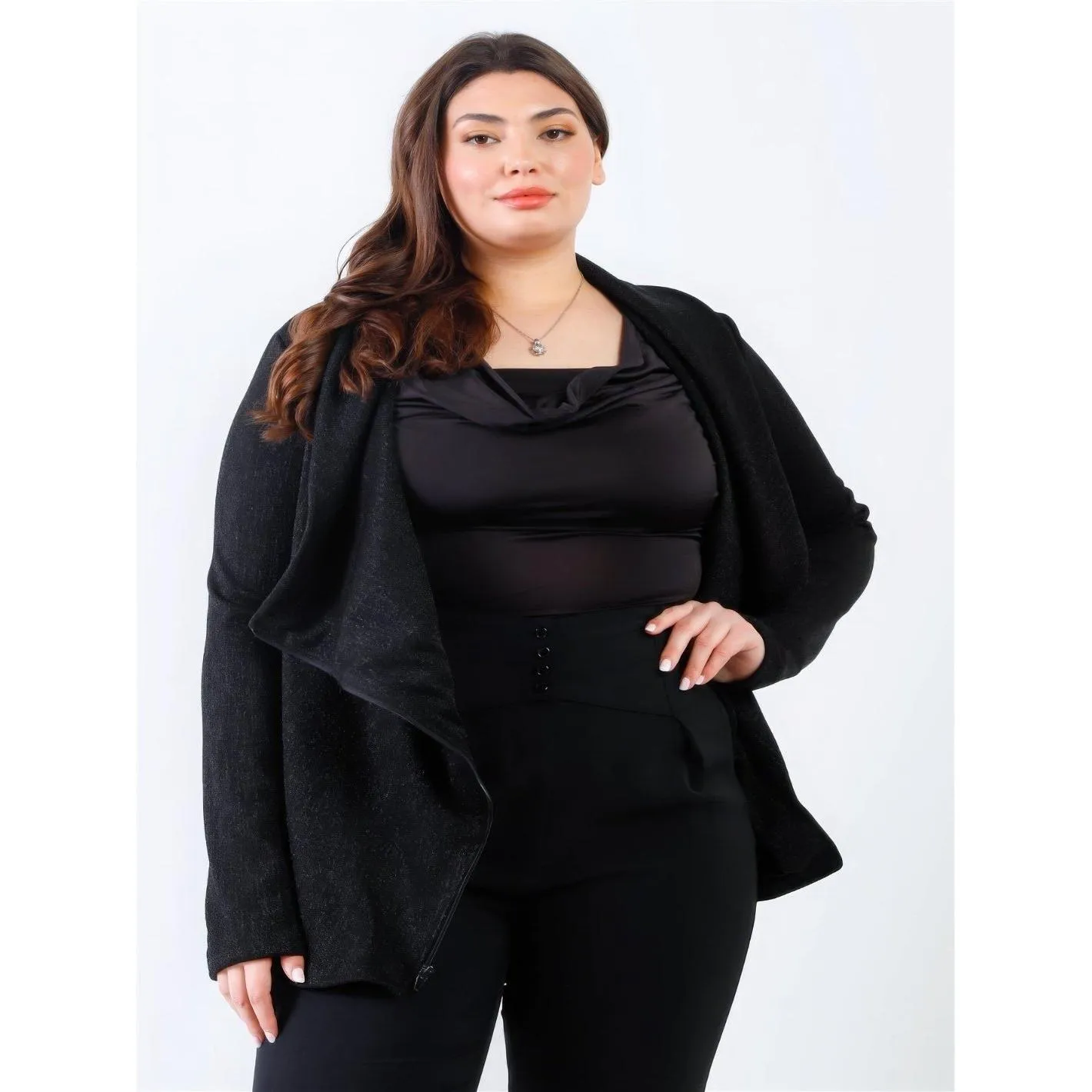 Plus Size Zip Up Lightweight Jacket