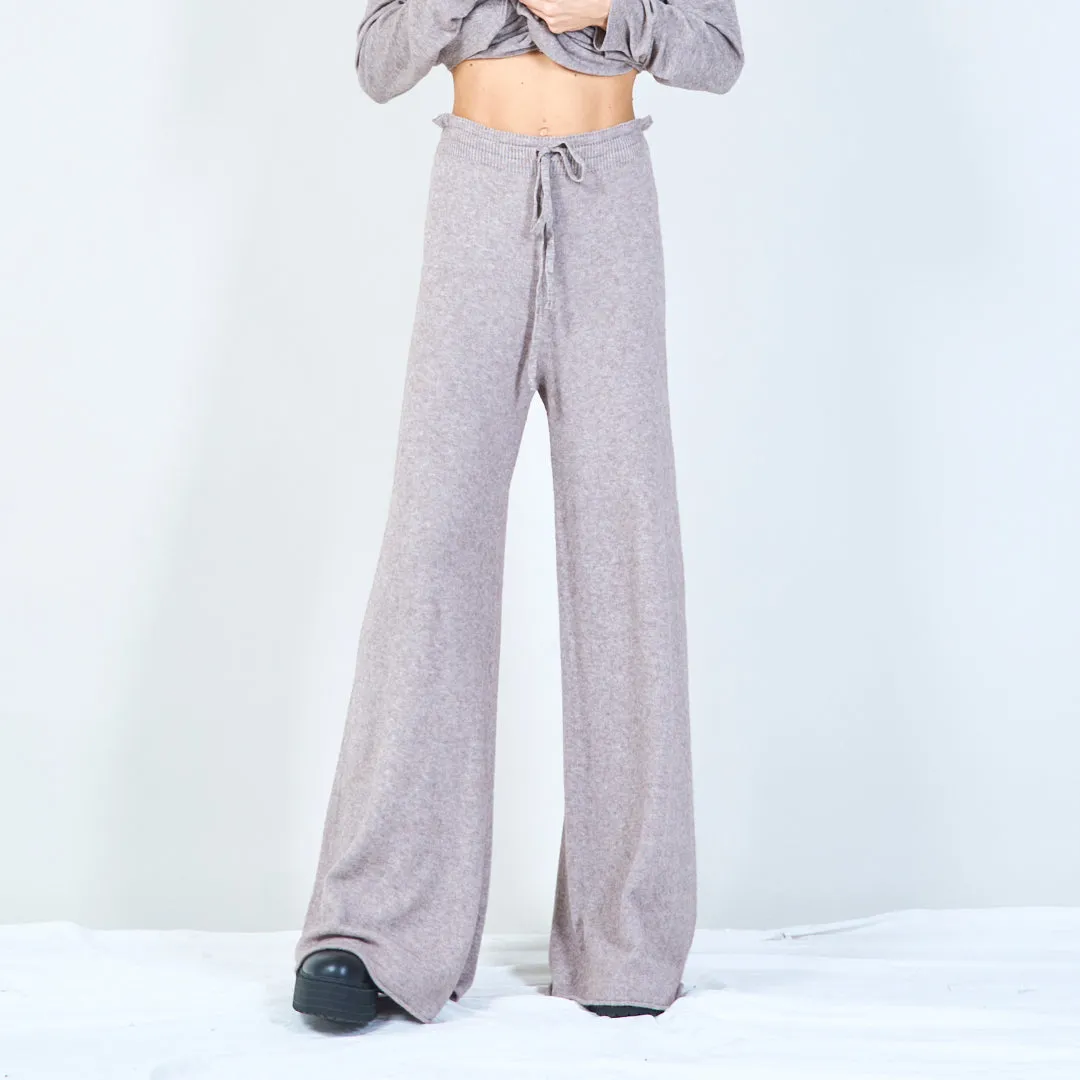 Relaxed wide-leg knit pants wholesale