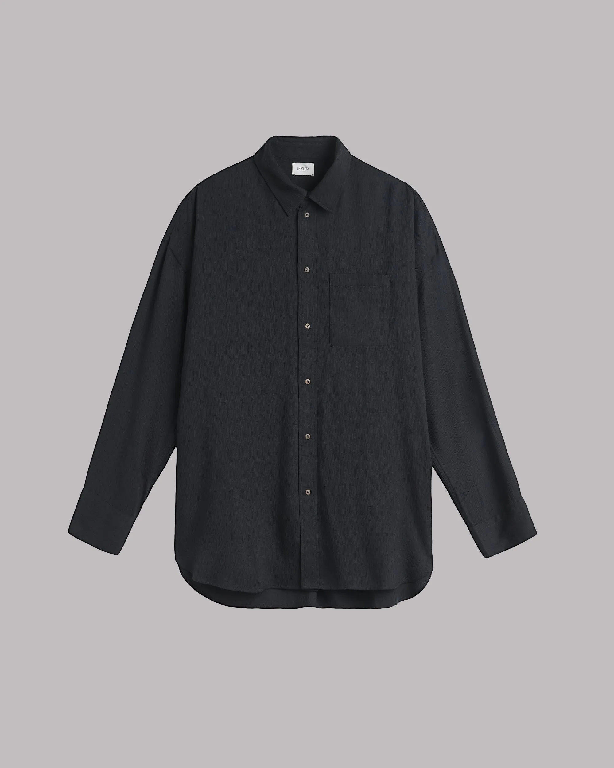 The Black Flowy Shirt Dress