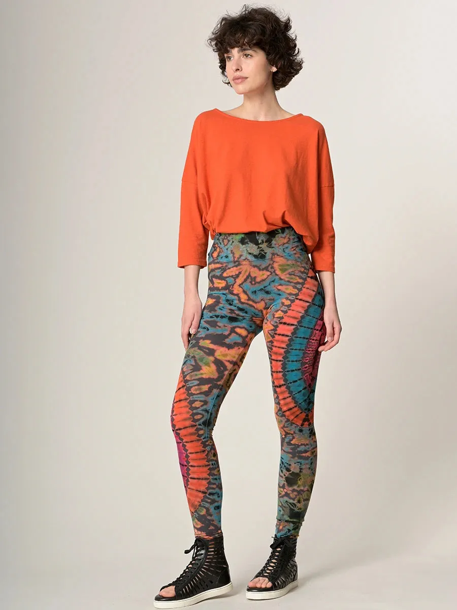 Tie Dye Leggings - Turquoise & Rust