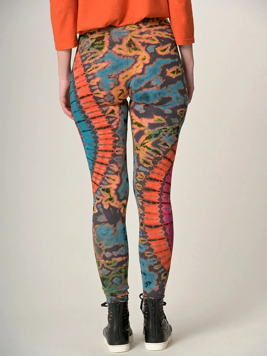 Tie Dye Leggings - Turquoise & Rust