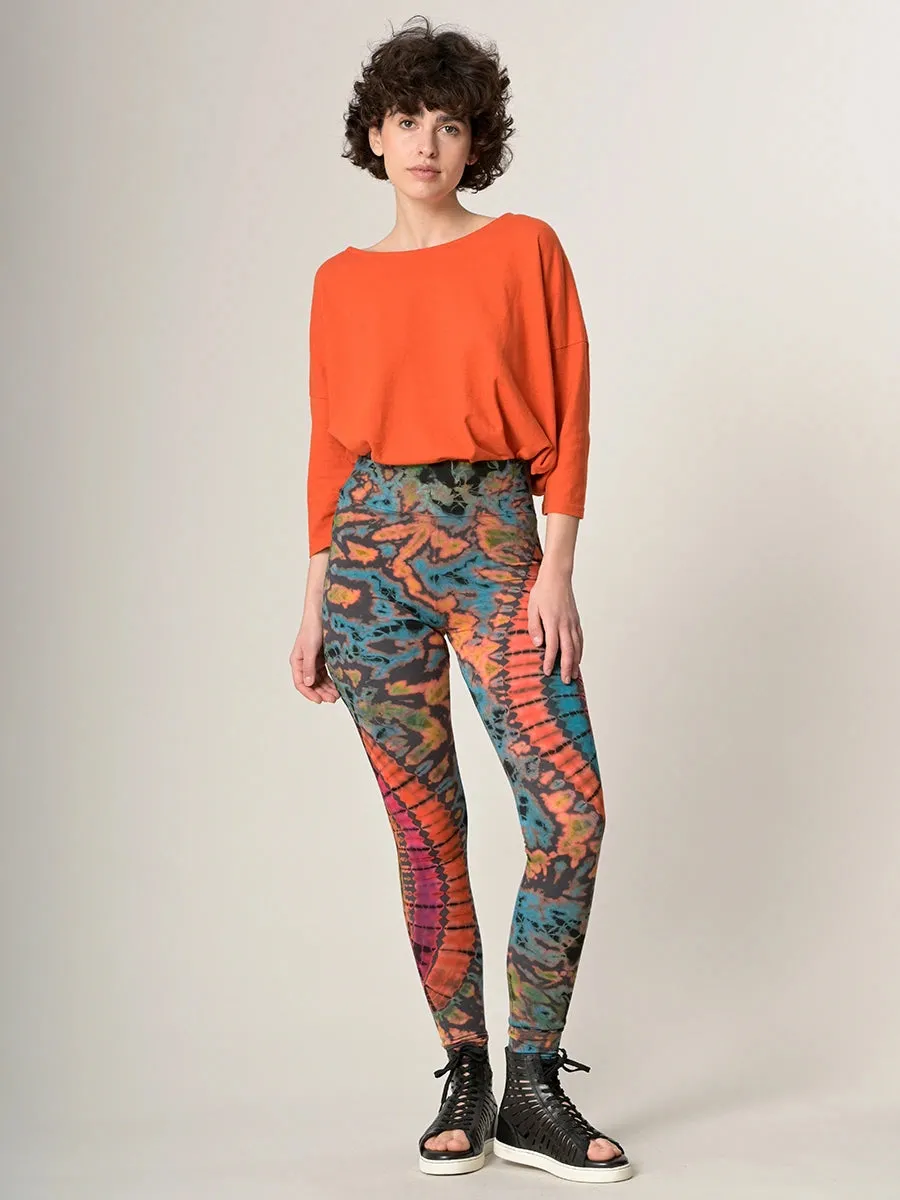 Tie Dye Leggings - Turquoise & Rust