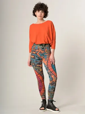 Tie Dye Leggings - Turquoise & Rust