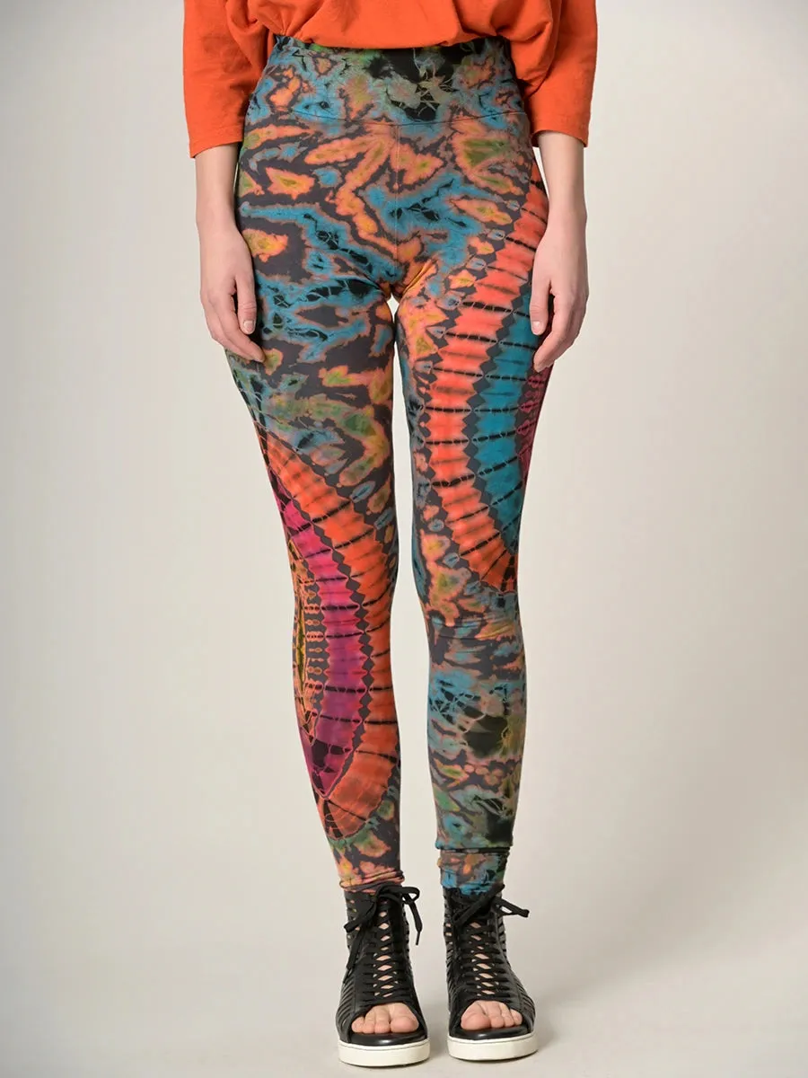 Tie Dye Leggings - Turquoise & Rust