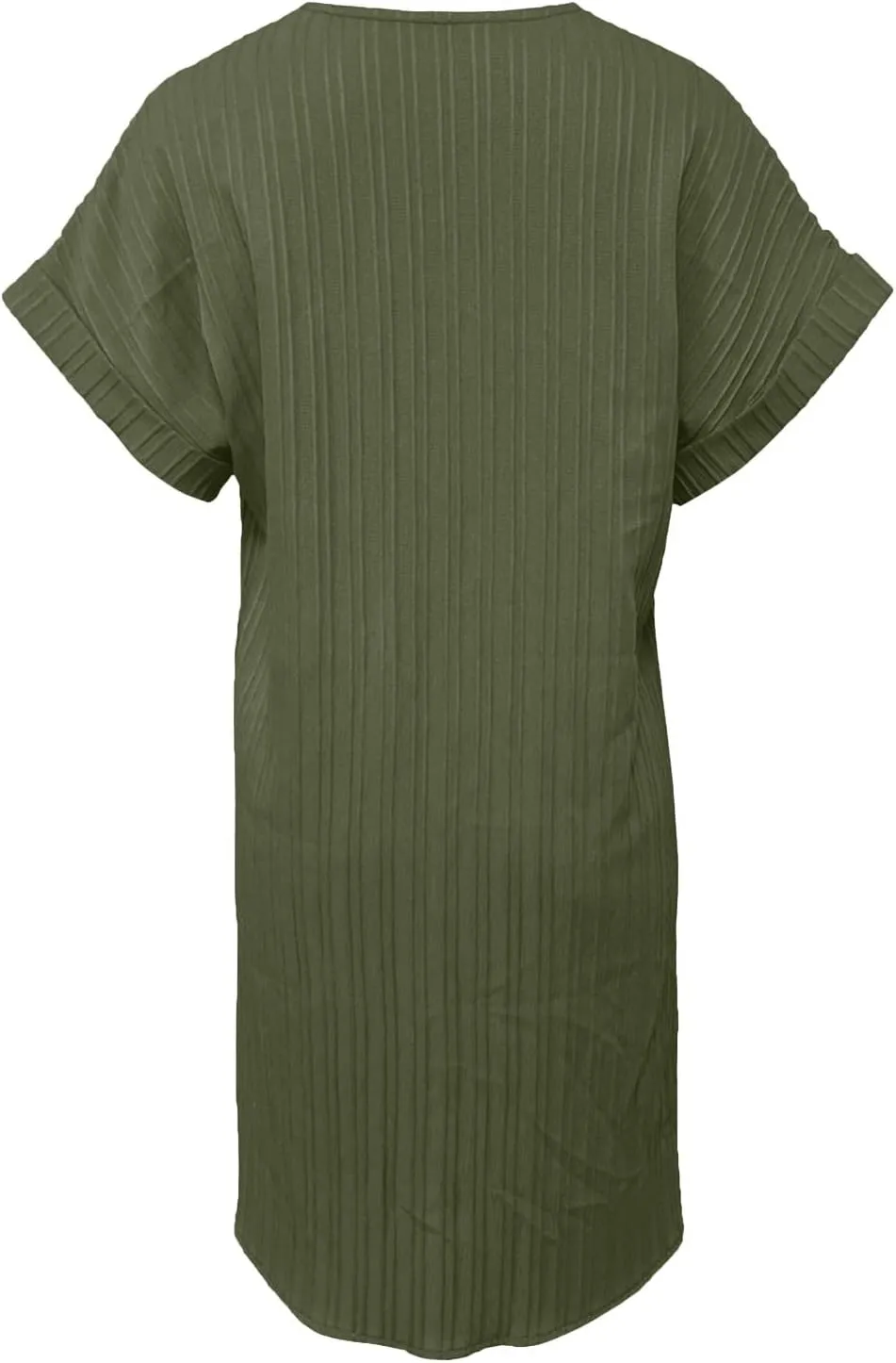 Women's 2025 Summer V Neck Dress Solid Button Down Pullover Short Sleeve Shirts Sundress Beach Travel Vacation Outfits